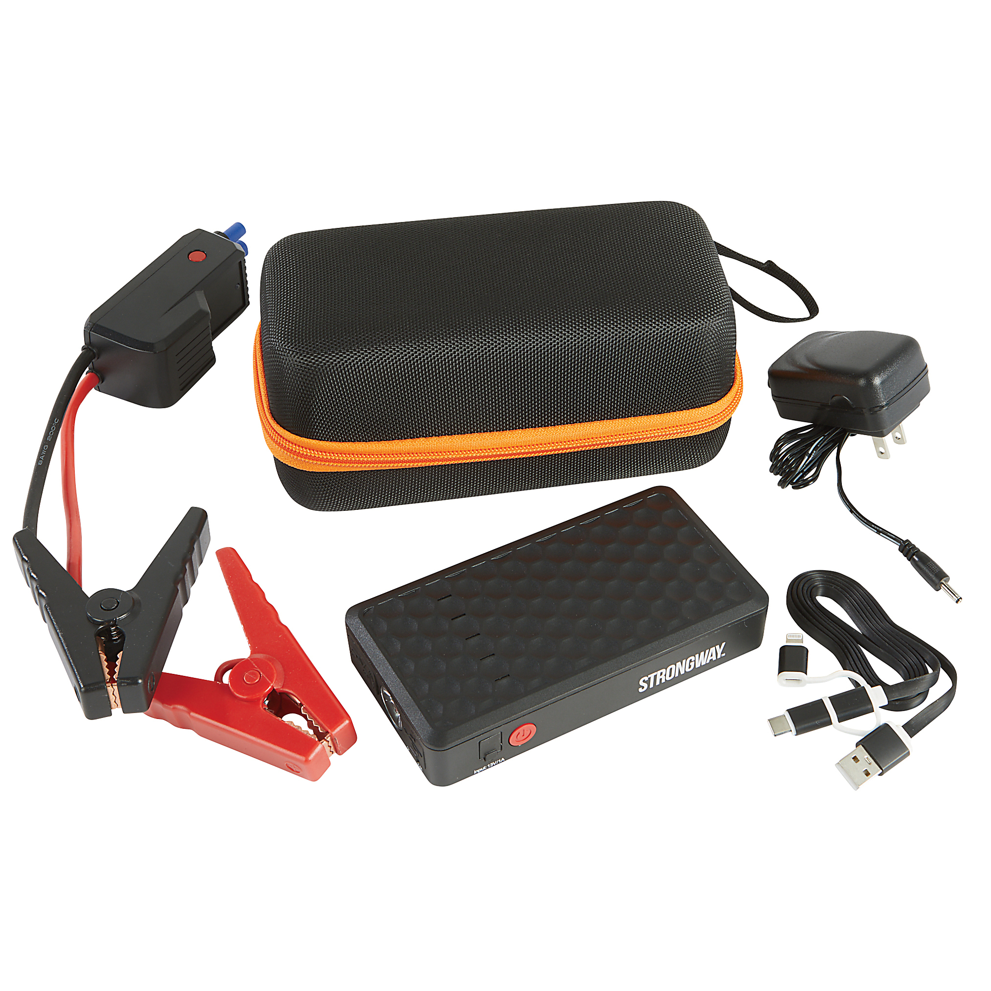 Strongway 12V Lithium Jump Starter/Power Bank, 800 Amp Peak, USB Charging, LED Light